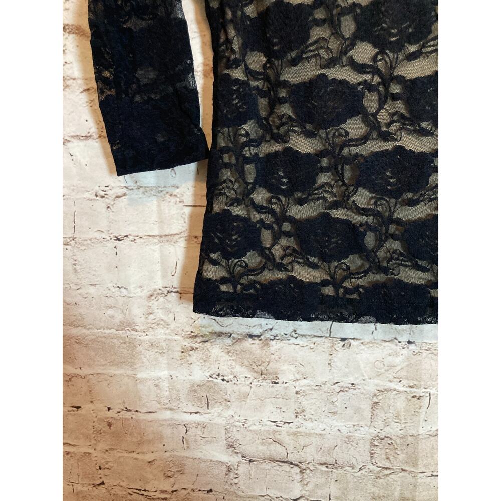 Jessica Max U.S.A. Top Womens Medium Black All Over Lace Fairy Whimsigoth Grunge - Picture 2 of 12